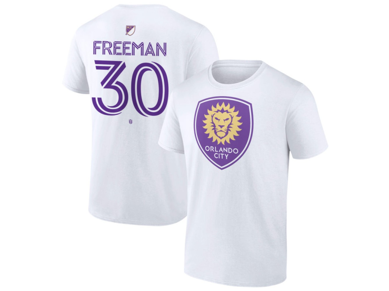 Men's Orlando City SC Authentic Stack #30 Alex Freeman T-Shirt - White