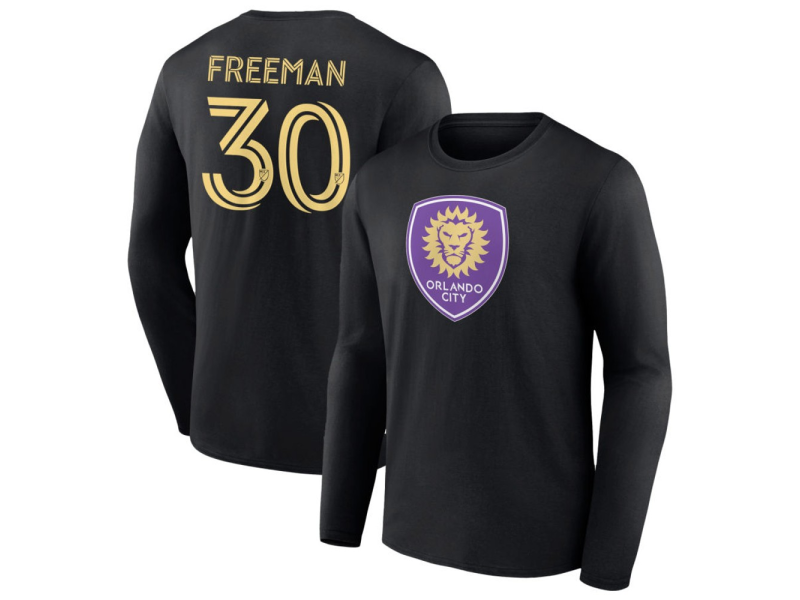 Men's Orlando City SC #30 Alex Freeman Long Sleeve T-Shirt - Black