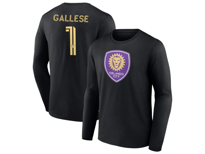 Youth Orlando City SC #1 Pedro Gallese Long Sleeve T-Shirt - Black