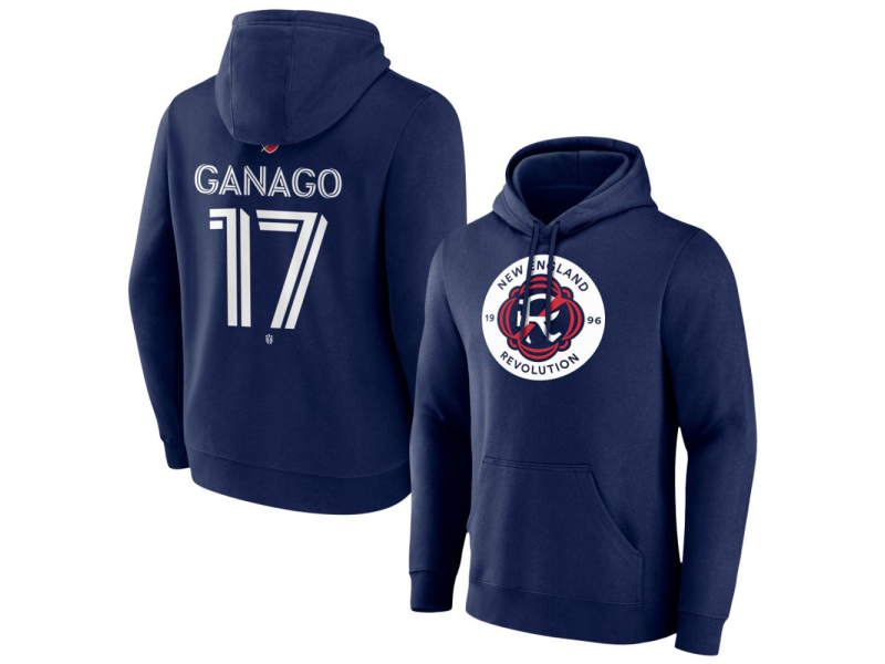 Men's New England Revolution #17 Ignatiius Ganago Team Authentic Pullover Hoodie - Navy