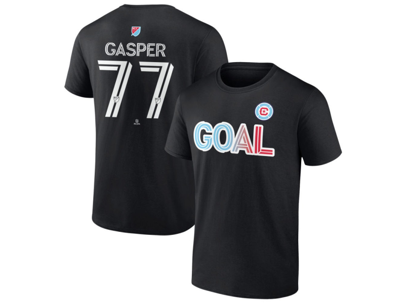 Men's Chicago Fire Goal #77 Chase Gasper T-Shirt - Black