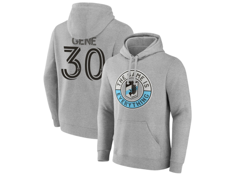 Men's Minnesota United FC The Game Is Everything #30 Owen Gene Pullover Hoodie - Gray