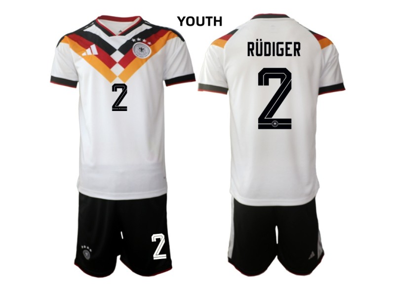 Youth RUDIGER Germany 2026 World Cup Home Fan Jersey - White