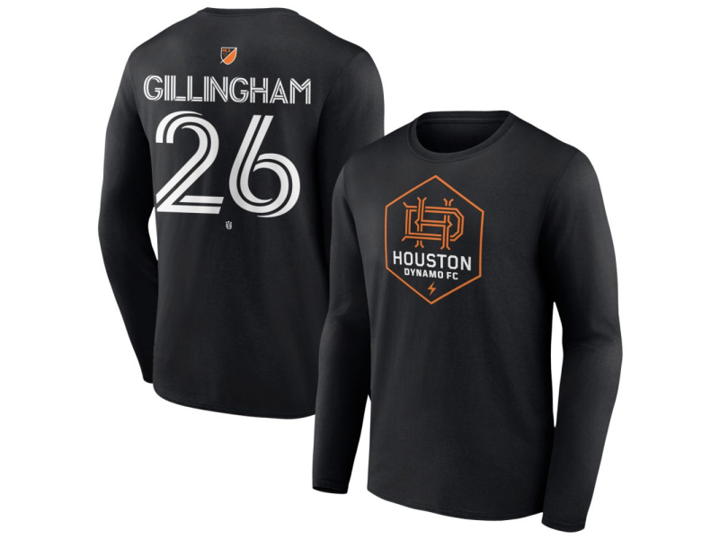 Men's Houston Dynamo FC Authentic Stack #26 Blake Gillingham Long Sleeve T-Shirt - Black