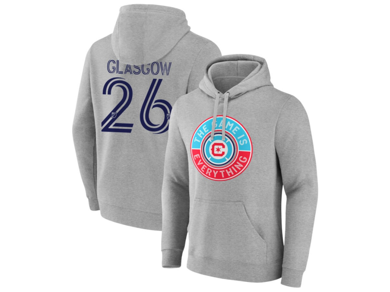 Men's Chicago Fire The Game Is Everything #26 Omari Glasgow Pullover Hoodie - Gray