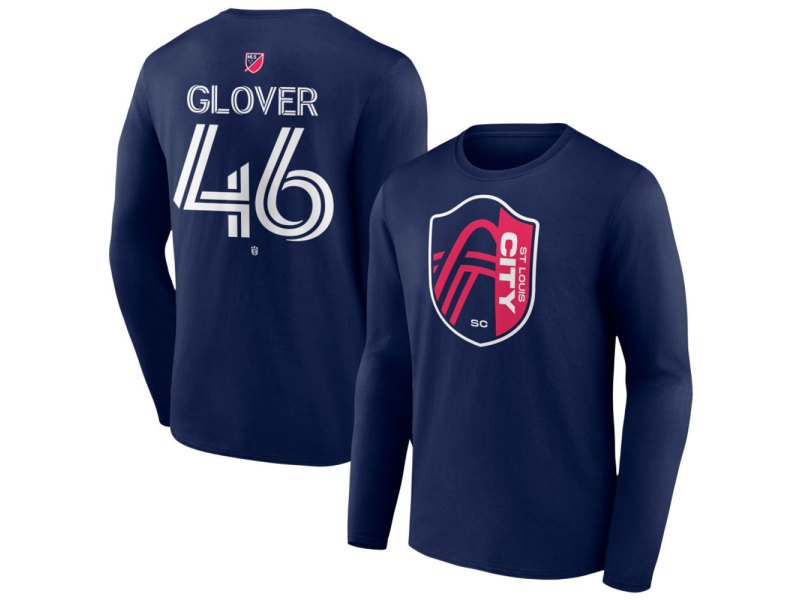Men's St. Louis City SC #46 Caden Glover Team Authentic Long Sleeve T-Shirt - Navy
