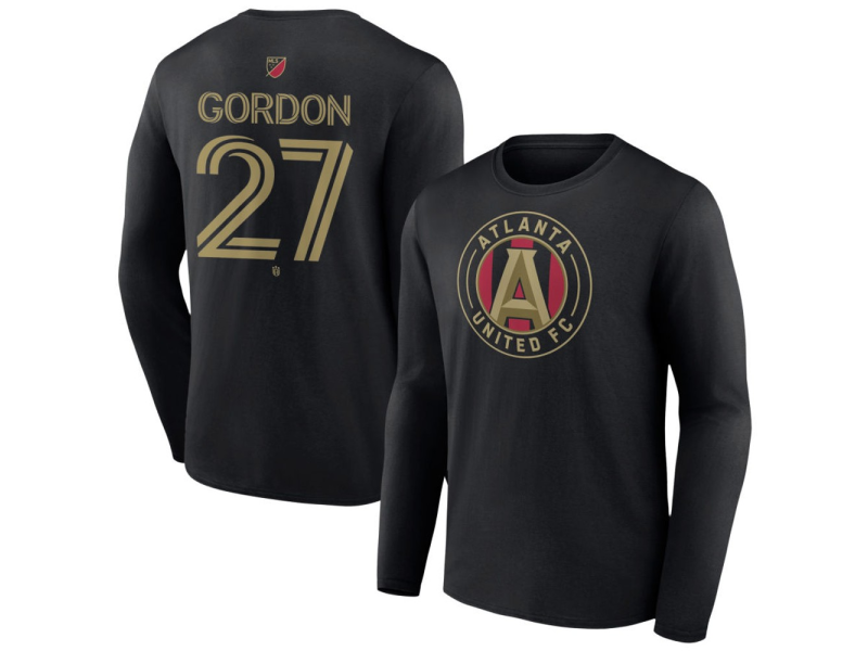 Men's Atlanta United FC #27 Ashton Gordon Team Authentic Long Sleeve T-Shirt - Black