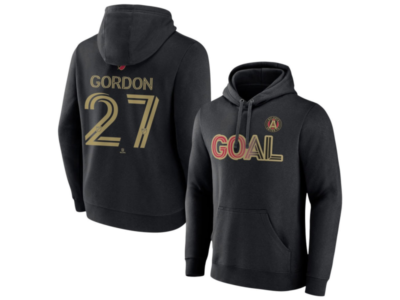 Men's Atlanta United FC Goal #27 Ashton Gordon Pullover Hoodie - Black