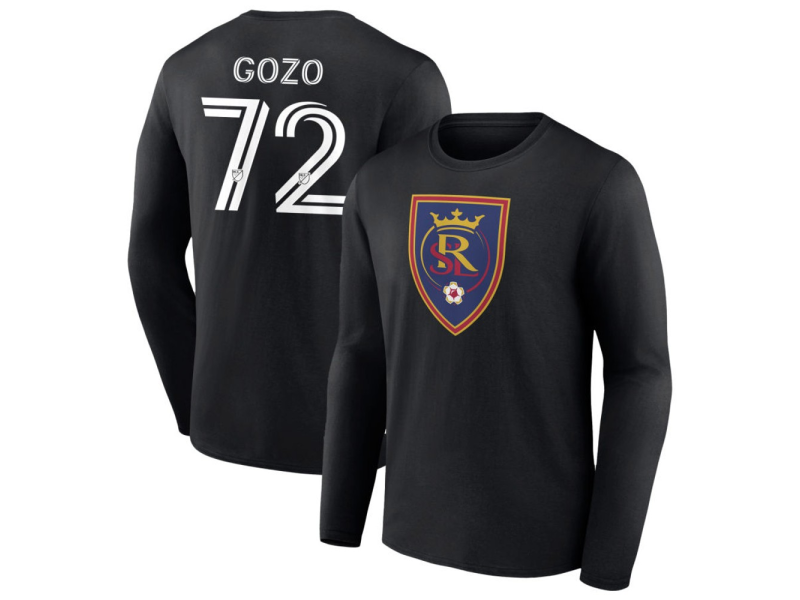 Men's Real Salt Lake #72 Zavier Gozo Long Sleeve T-Shirt - Black