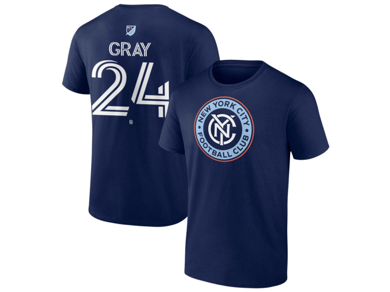 Youth New York City FC #24 Tayvon Gray Team Authentic T-Shirt - Navy