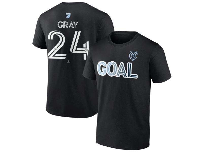Youth New York City FC Goal #24 Tayvon Gray T-Shirt - Black