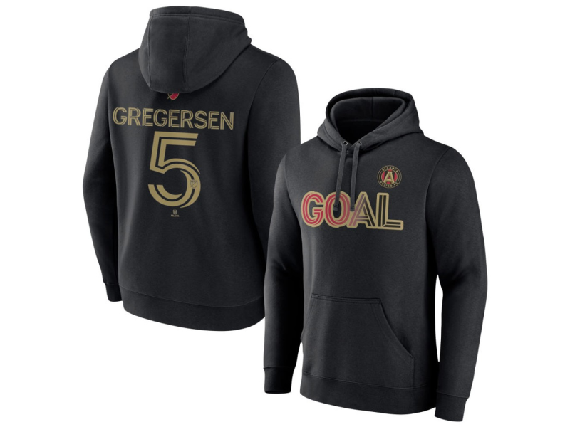 Men's Atlanta United FC Goal #5 Stian Gregersen Pullover Hoodie - Black