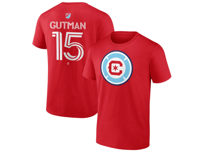 Youth Chicago Fire Authentic Stack #15 Andrew Gutman T-Shirt - Red