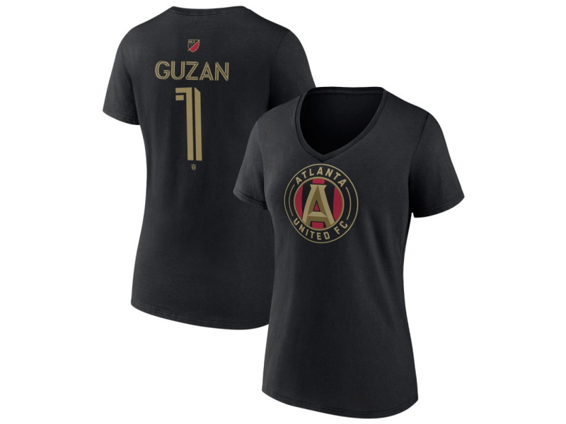 Women's Atlanta United FC #1 Brad Guzan Team Authentic V-Neck T-Shirt - Black