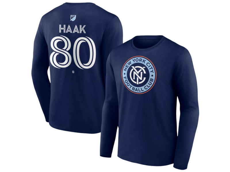 Youth New York City FC #80 Justin Haak Team Authentic Long Sleeve T-Shirt - Navy