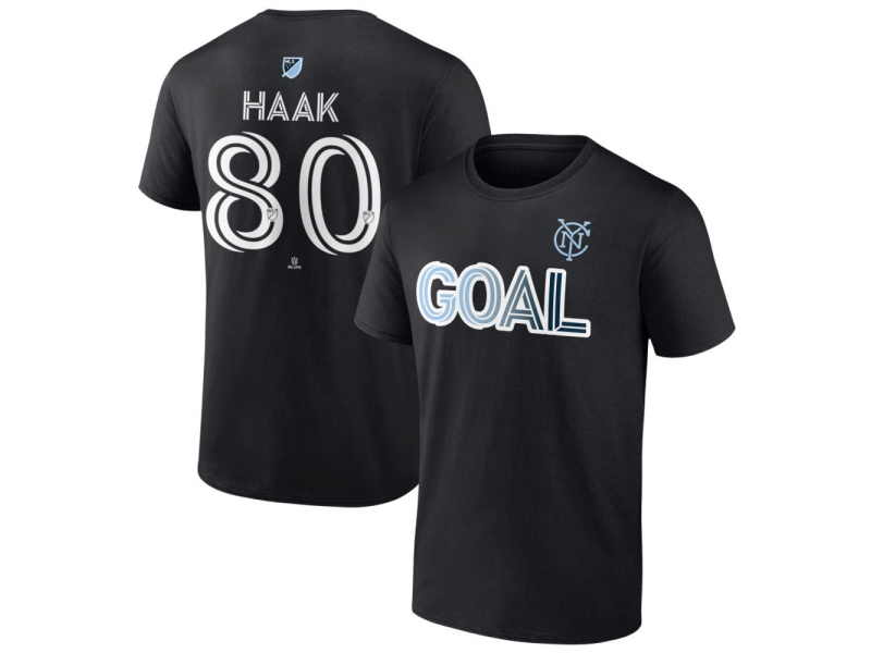 Men's New York City FC Goal #80 Justin Haak T-Shirt - Black