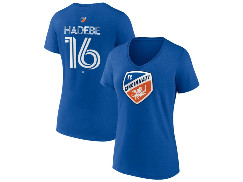Women's FC Cincinnati #16 Teenage Hadebe Team Authentic V-Neck T-Shirt - Royal