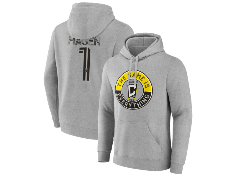 Men's Columbus Crew The Game Is Everything #1 Nicholas Hagen Pullover Hoodie - Gray
