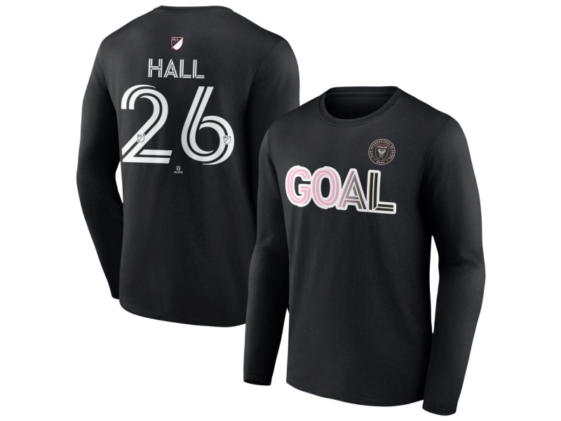 Men's Inter Miami CF Goal #26 Tyler Hall Long Sleeve T-Shirt - Black