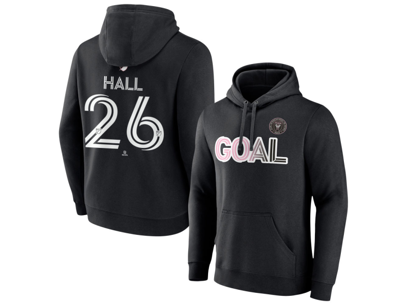 Men's Inter Miami CF Goal #26 Tyler Hall Pullover Hoodie - Black
