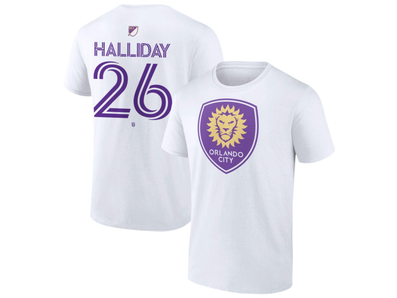 Men's Orlando City SC Authentic Stack #26 Michael Halliday T-Shirt - White