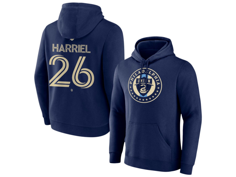 Youth Philadelphia Union #26 Nate Harriel Team Authentic Pullover Hoodie - Navy