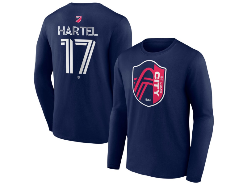 Youth St. Louis City SC #17 Marcel Hartel Team Authentic Long Sleeve T-Shirt - Navy