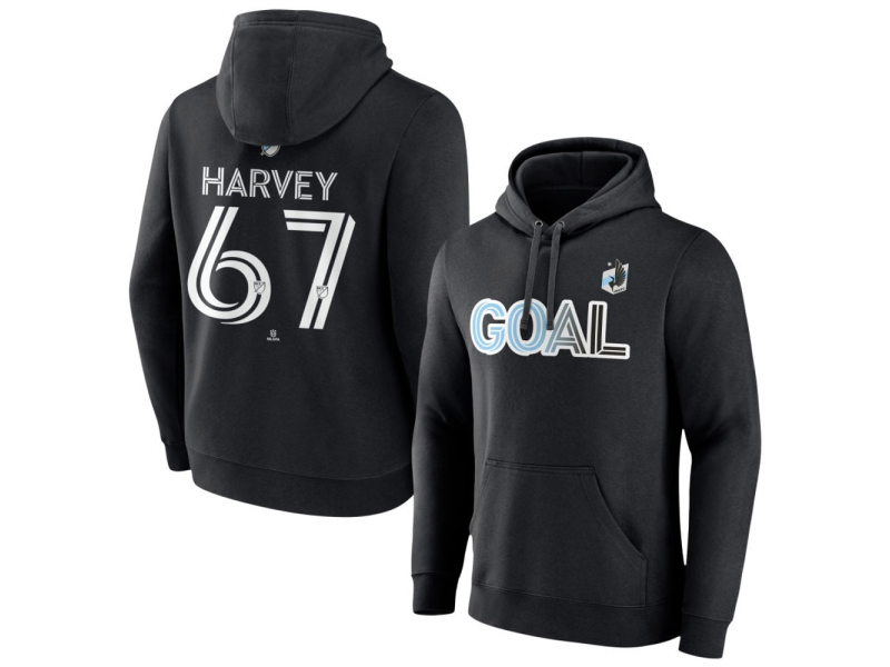 Men's Minnesota United FC Goal #67 Carlos Harvey Pullover Hoodie - Black