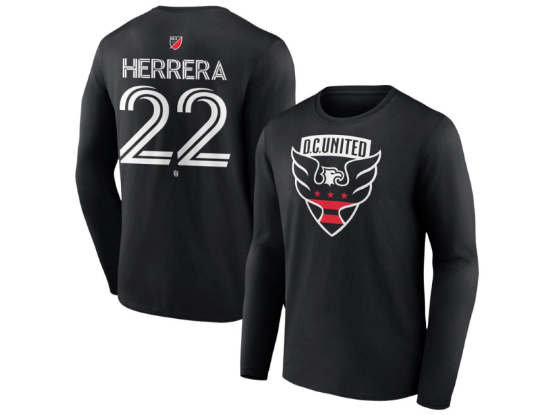 Youth D.C. United #22 Aaron Herrera Team Authentic Long Sleeve T-Shirt - Black