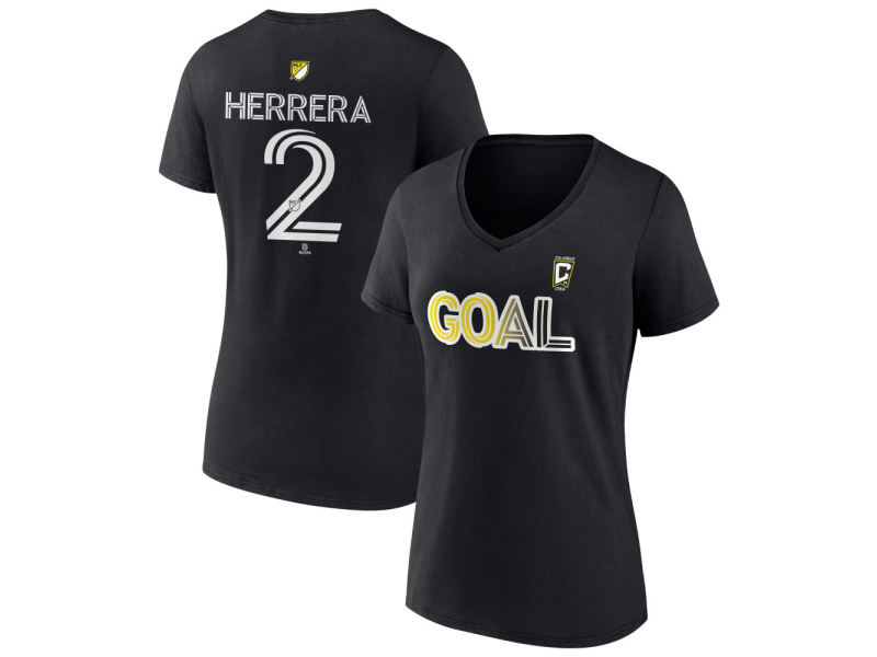 Women's Columbus Crew Goal #2 Andres Herrera V-Neck T-Shirt - Black