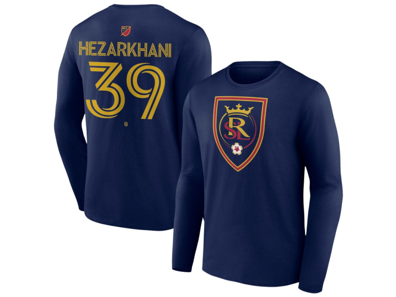Men's Real Salt Lake #39 Aiden Hezarkhani Team Authentic Long Sleeve T-Shirt - Navy