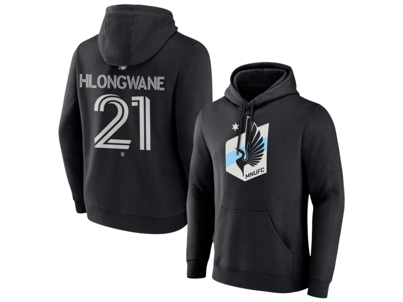 Youth Minnesota United FC #21 Bongokuhle Hlongwane Team Authentic Pullover Hoodie - Black