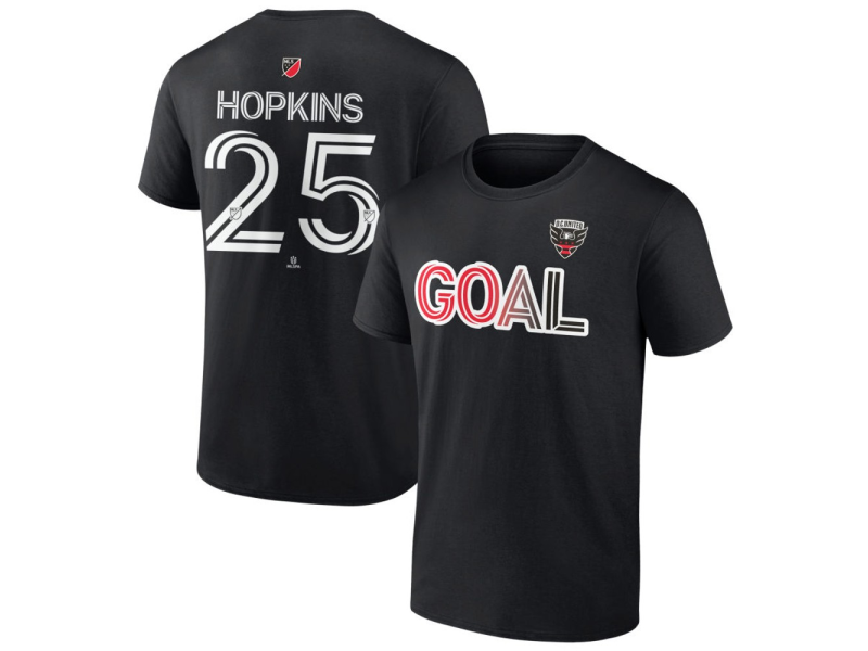 Youth D.C. United Goal #25 Jackson Hopkins T-Shirt - Black