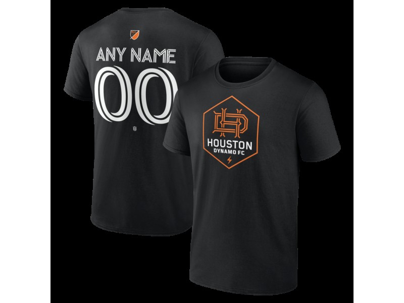 Youth Houston Dynamo FC Authentic Stack Custom T-Shirt - Black