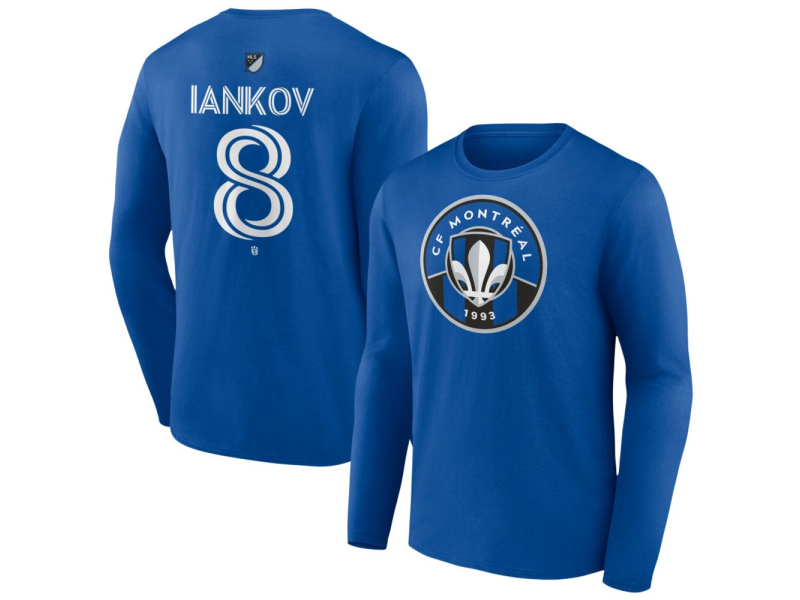 Youth CF Montreal #8 Dominik Iankov Team Authentic Long Sleeve T-Shirt - Royal