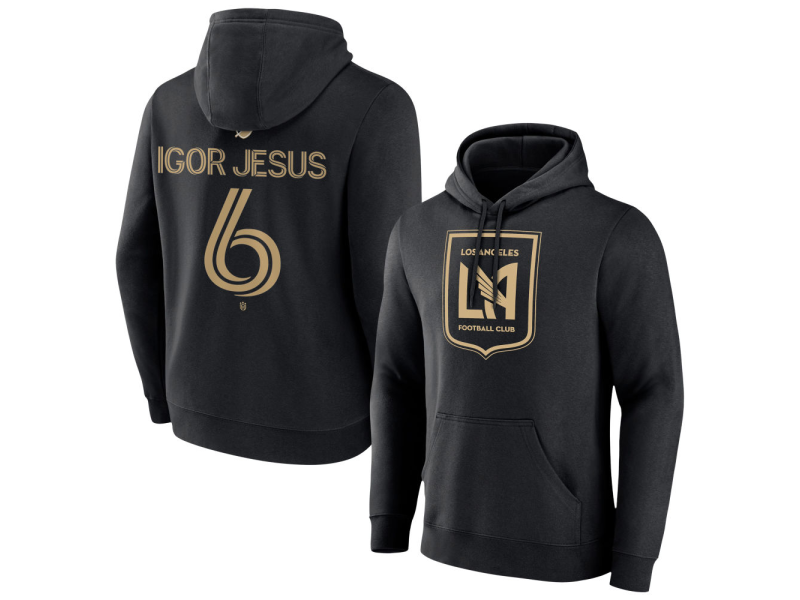 Men's LAFC #6 Igor Jesus Team Authentic Pullover Hoodie - Black