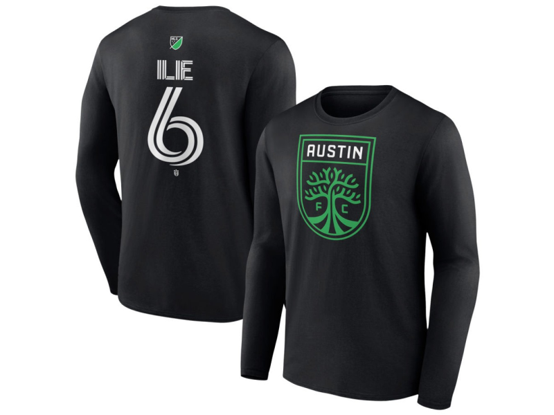 Men's Austin FC #6 Ilie Sanchez Team Authentic Long Sleeve T-Shirt - Black