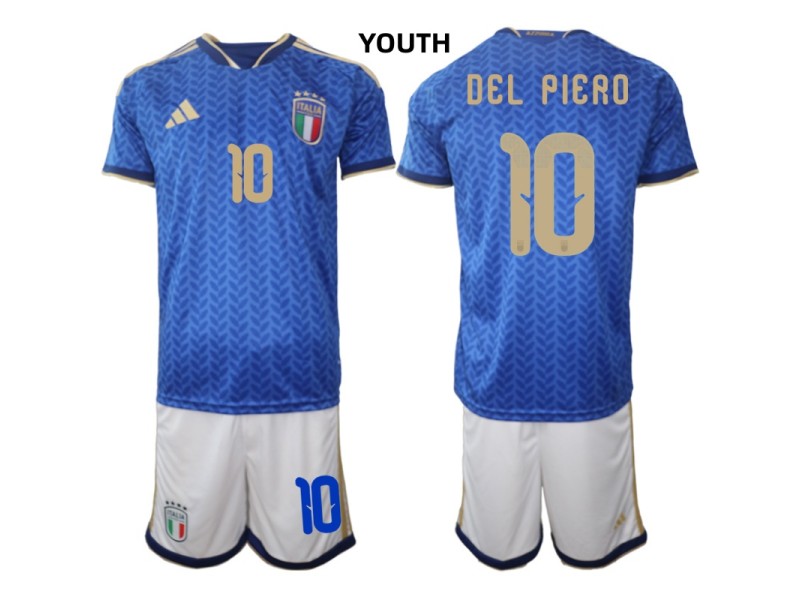 Youth DEL PIERO Italy 2026 World Cup Home Fan Jersey - Blue