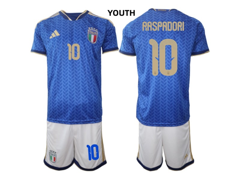 Youth RASPADORI Italy 2026 World Cup Home Fan Jersey - Blue