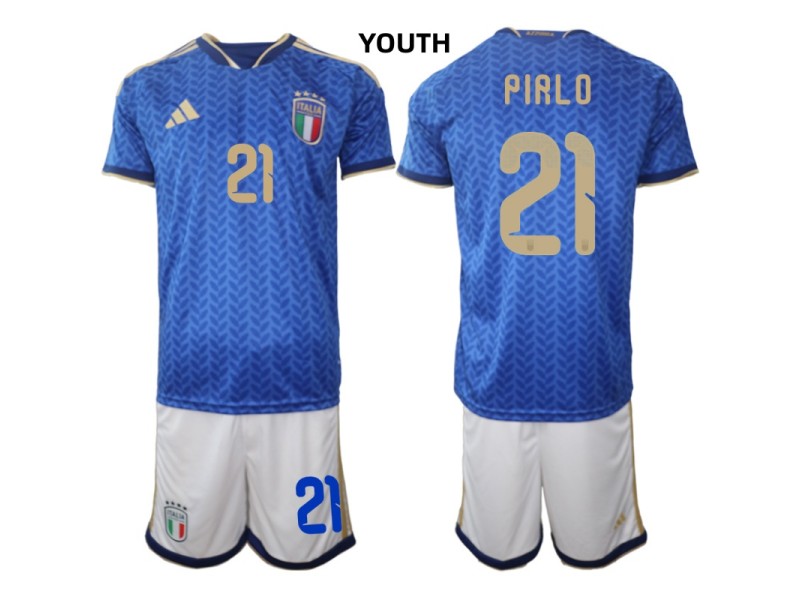 Youth PIRLO Italy 2026 World Cup Home Fan Jersey - Blue