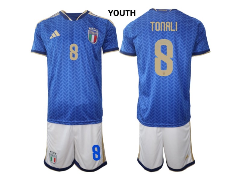 Youth TONALI Italy 2026 World Cup Home Fan Jersey - Blue