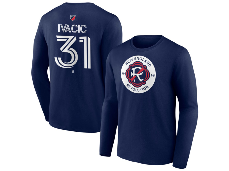 Men's New England Revolution #31 Aljaz Ivacic Team Authentic Long Sleeve T-Shirt - Navy
