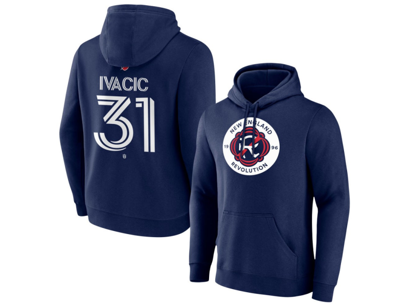 Youth New England Revolution #31 Aljaz Ivacic Team Authentic Pullover Hoodie - Navy