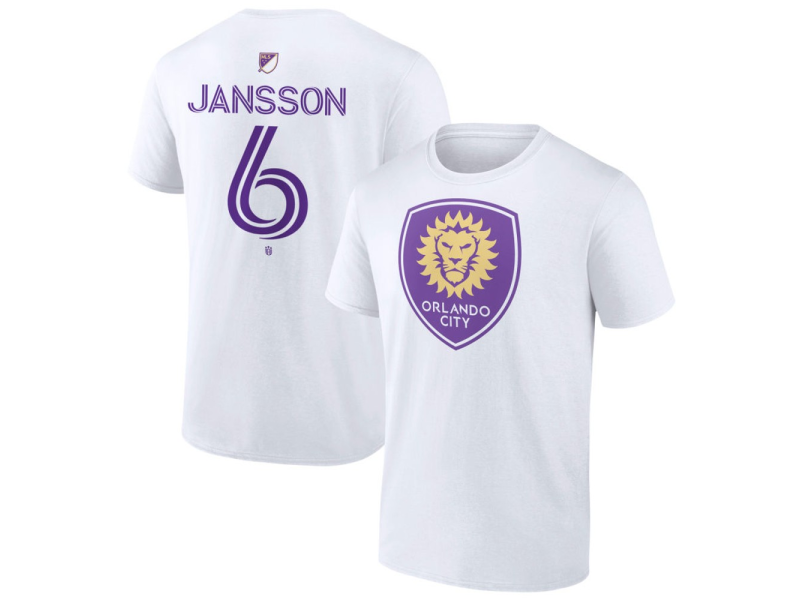 Men's Orlando City SC Authentic Stack #6 Robin Jansson T-Shirt - White