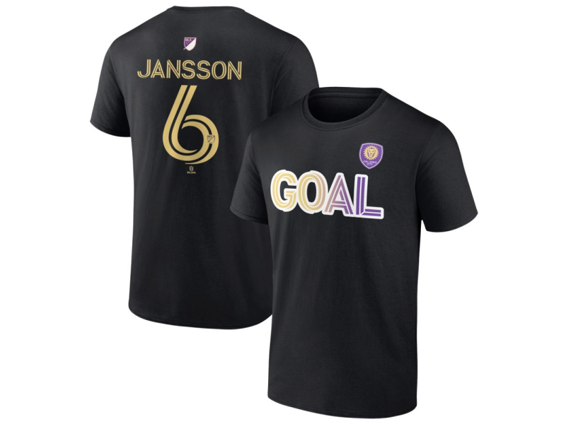 Men's Orlando City SC Goal #6 Robin Jansson T-Shirt - Black