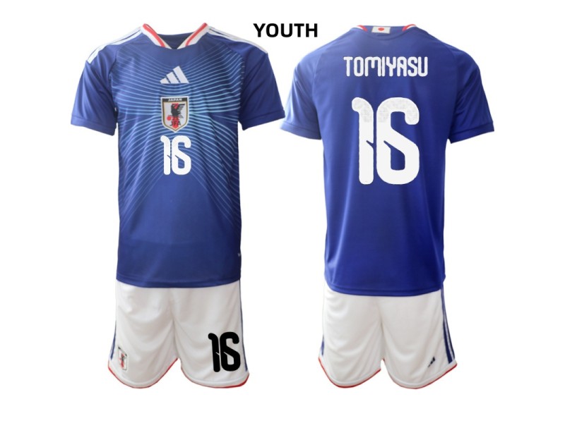 Youth TOMIYASU Japan 2026 World Cup Home Fan Jersey - Blue