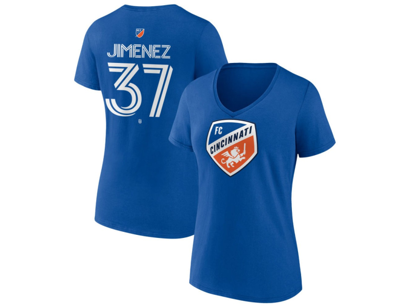 Women's FC Cincinnati #37 Stiven Jimenez Team Authentic V-Neck T-Shirt - Royal