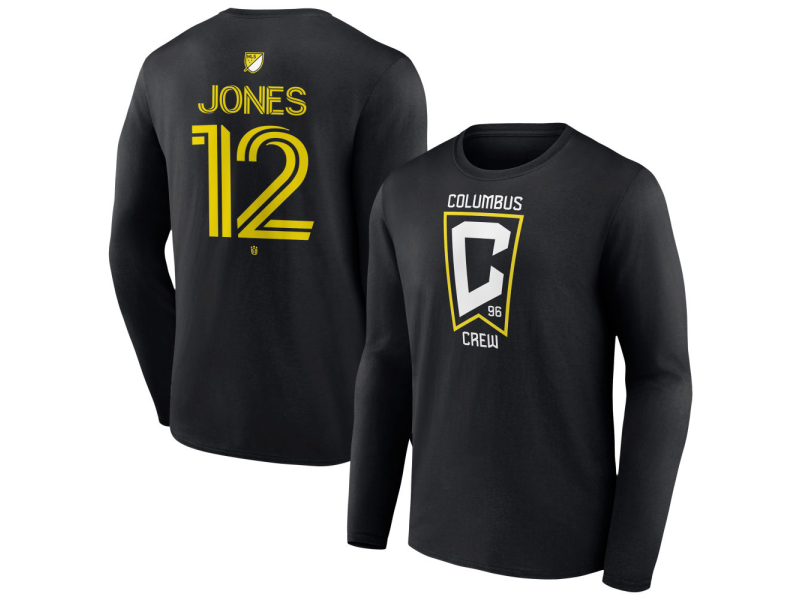 Youth Columbus Crew #12 Dejuan Jones Team Authentic Long Sleeve T-Shirt - Black