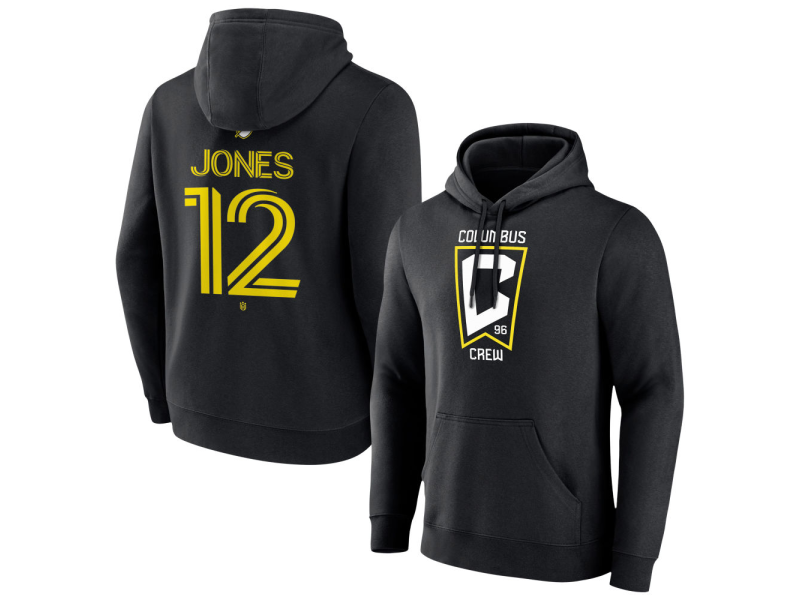 Men's Columbus Crew #12 Dejuan Jones Team Authentic Pullover Hoodie - Black