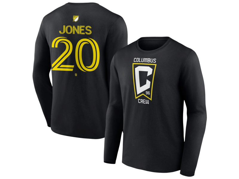 Men's Columbus Crew #20 Derrick Jones Team Authentic Long Sleeve T-Shirt - Black